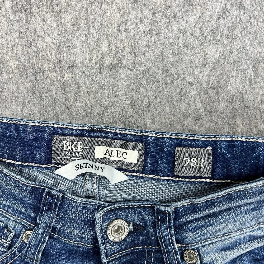 BKE Alec Jeans Mens 28R Blue Medium Wash Skinny Slim Stretch Denim Pants 28x32